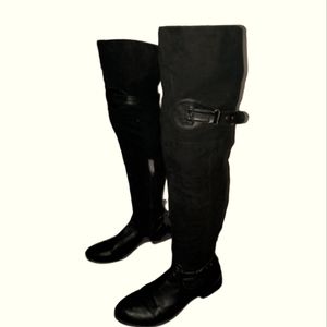 Pom A Grant Faux Leather Belted Riding boots